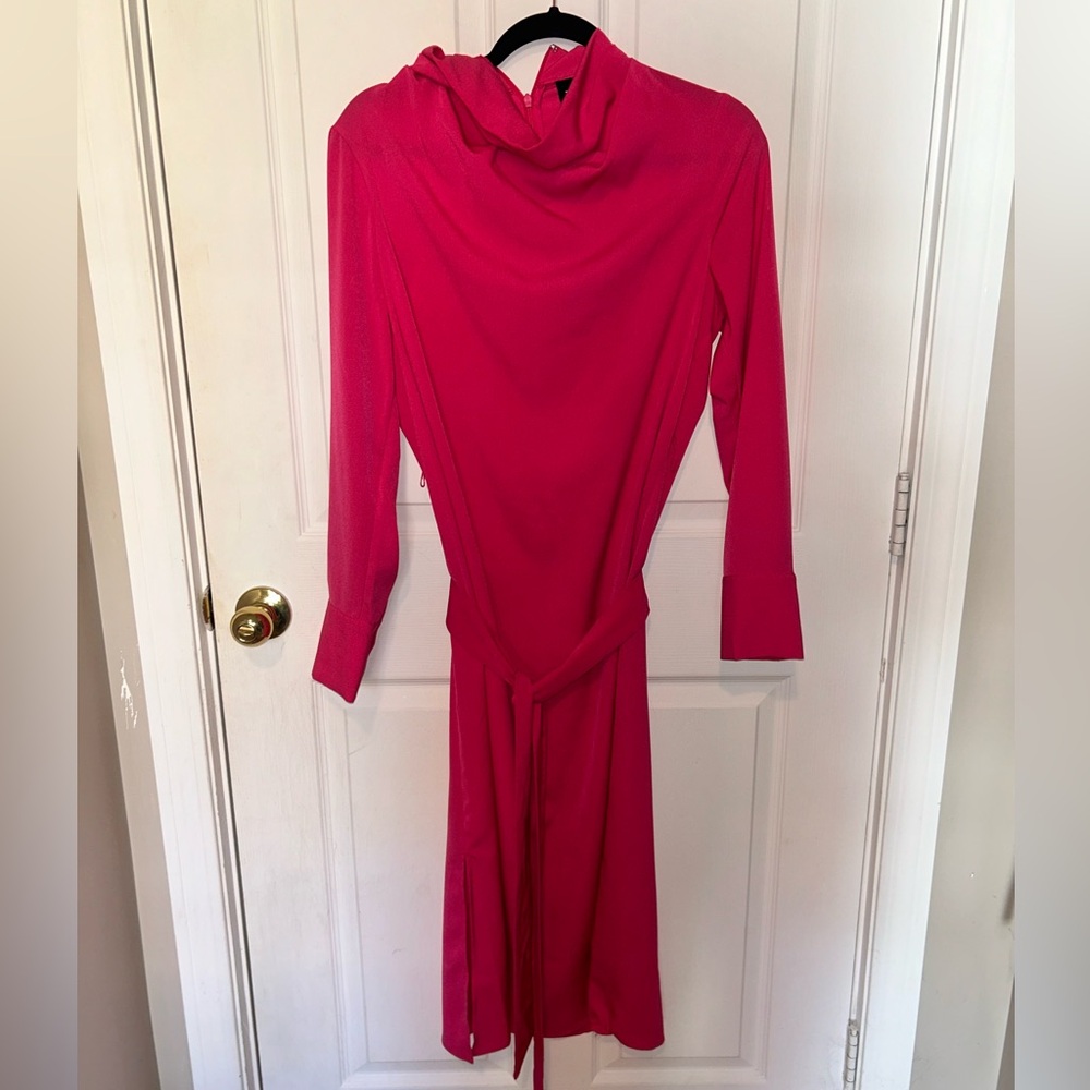 Power pink long sleeve dress